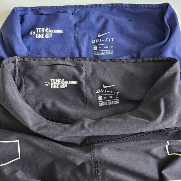 Nike Leggings Womens XS Lot of 2 Dri-Fit Swoosh Spell Out JDI Cropped Stretch - Picture 2 of 16